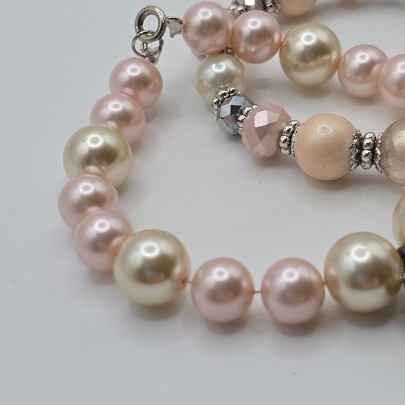 Pastel Beaded Bracelet Lot of‎ 2 Purse Charm Fashion Jewelry - Picture 3 of 10